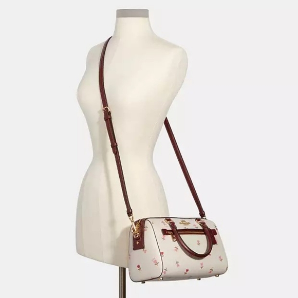 Coach Rowan Satchel Bag With Heart Floral Print - Picture 1 of 10